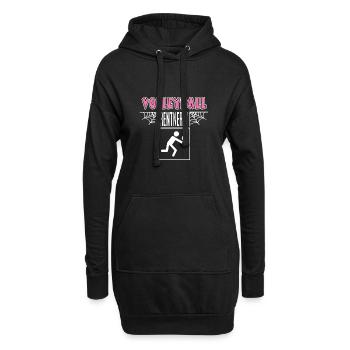 Volleyball Rentnerin Rente Ruhestand Spielerin - Hoodie-Kleid - Schwarz - Vorne