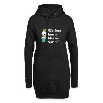 Wer lesn kun... - bayerischer Spruch - Hoodie-Kleid - Schwarz - Vorne