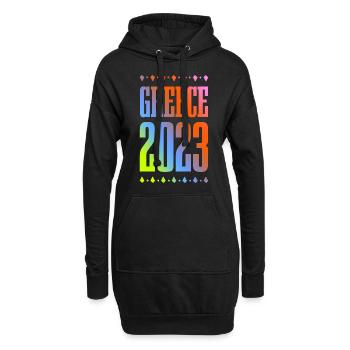 Grèce 2023 - Sweat-shirt à capuche long Femme - noir - Devant