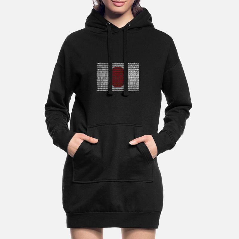 Japan Flagge Zahlen Binärcode Byte Bit Code Hoodie-Kleid