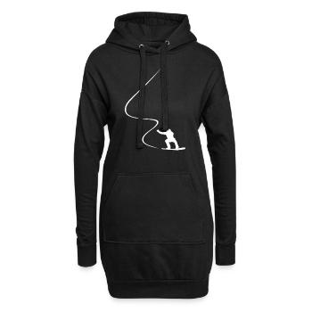 Snowboarder, Courbe, Descente, Freerider, Hiver - Sweat-shirt à capuche long Femme - noir - Devant