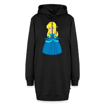 Prinzessin - Hoodie-Kleid - Schwarz - Vorne - AI Model Female 172 light (172cm)