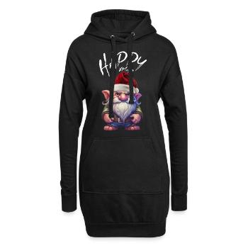 Frohe Weihnachten Wichtel ich hasse weihnachten - Hoodie-Kleid - Schwarz - Vorne
