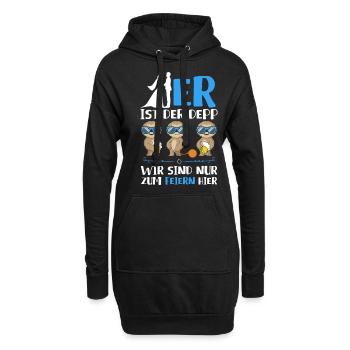 C’est lui l’idiot, on est juste là pour boire - Sweat-shirt à capuche long Femme - noir - Devant