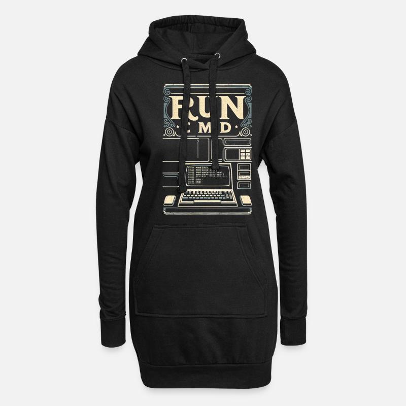 Run Cmd 36 - Hoodie-Kleid - Schwarz