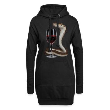 Schlange Wein - Hoodie-Kleid - Schwarz - Vorne