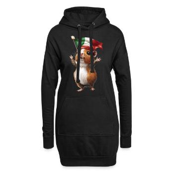 Meerschweinchen - Hoodie-Kleid - Schwarz - Vorne
