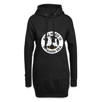 Tout ce dont j'ai besoin, c'est de la vitamine Mer du nord de l'Allemagne Möwe - Sweat-shirt à capuche long Femme - noir - Devant