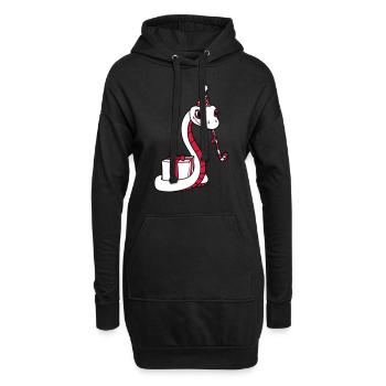 fête d'anniversaire fête cadeau serpent visage - Sweat-shirt à capuche long Femme - noir - Devant