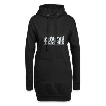 Zeichensprache Lehrer Gebärdensprache lernen - Hoodie-Kleid - Schwarz - Vorne
