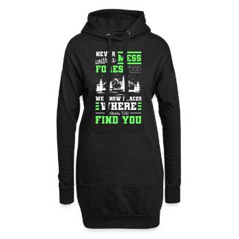 Forêt Chasse Chien Chasse Forester - Sweat-shirt à capuche long Femme - noir - Devant