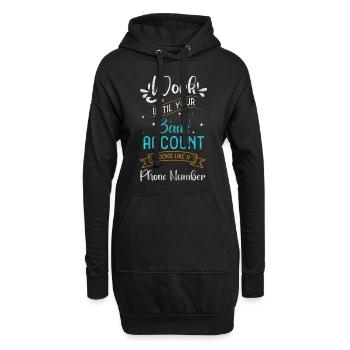 Reich Freiheit Glück - Hoodie-Kleid - Schwarz - Vorne