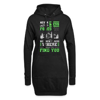 Travailleurs forestiers Forêts Arbre - Sweat-shirt à capuche long Femme - noir - Devant