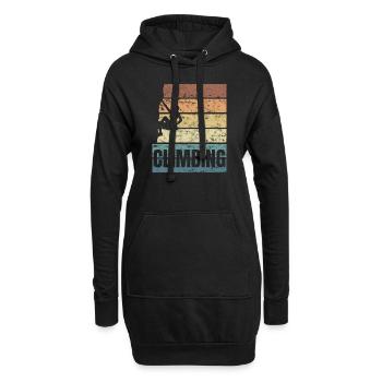 Rock Climbing Boulder Crunge Extrem Klettern - Hoodie-Kleid - Schwarz - Vorne