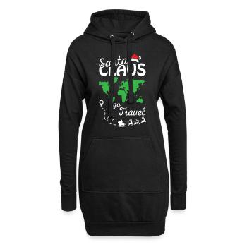 Santa Claus Go Travel Merry Christmas - Hoodie Dress - black - Front