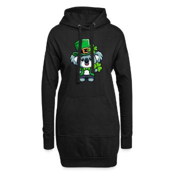 Süßer Koala St. Patricks Day Cartoon - Hoodie-Kleid - Schwarz - Vorne