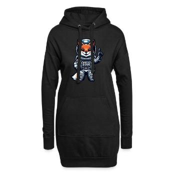 Astronaut Fox Space Cosmonaut Universe - Hoodie Dress - black - Front