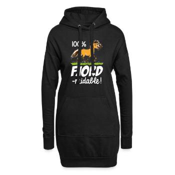 Cheval fjord fjord'midable (texte blanc) - Sweat-shirt à capuche long Femme - noir - Devant