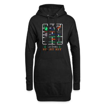 Gardening start kit - Sweat-shirt à capuche long Femme - noir - Devant