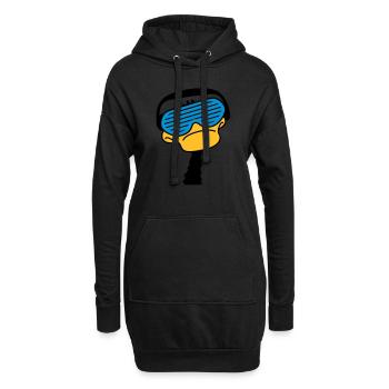 dj_duck - Sweat-shirt à capuche long Femme - noir - Devant