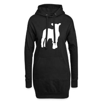 Lamm - Hoodie-Kleid - Schwarz - Vorne