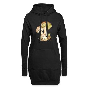 Steinpilze - Hoodie-Kleid - Schwarz - Vorne