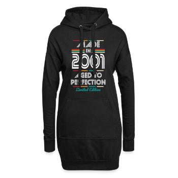 Anniversaire 21 ans - Fabriqué en 2001 - Sweat-shirt à capuche long Femme - noir - Devant