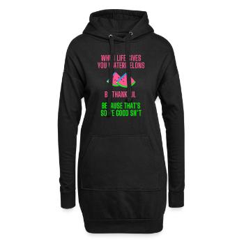 When life gives you watermelons lustiger Spruch - Hoodie-Kleid - Schwarz - Vorne