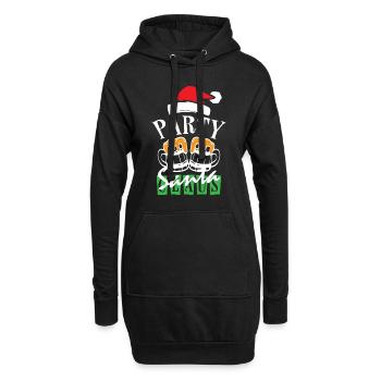Beer Party Santa Claus Christmas Party - Hoodie-Kleid - Schwarz - Vorne
