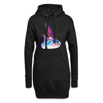 Budgerigar Bird Cockatiel Bird Propriétaire - Sweat-shirt à capuche long Femme - noir - Devant