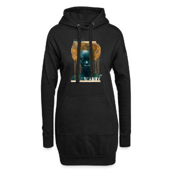 Beauté bleue | Art moderne | Belle femme en bleu - Sweat-shirt à capuche long Femme - noir - Devant