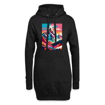 Montagne - Sweat-shirt à capuche long Femme - noir - Devant