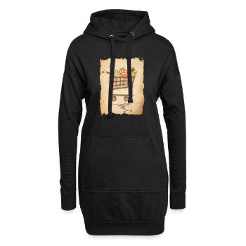 Einkaufswagen mit Geschenken Einkaufstüten - Hoodie-Kleid - Schwarz - Vorne