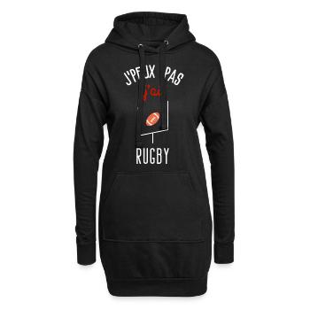 J peux pas j ai Rugby - Sweat-shirt à capuche long Femme - noir - Devant
