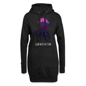 Brille avec le courant, Méduse avec des tentacules, Dire - Sweat-shirt à capuche long Femme - noir - Devant
