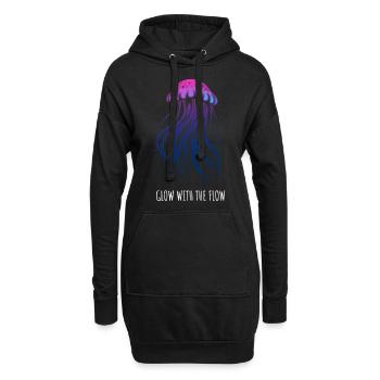 Brille avec le courant, Méduse avec des tentacules, Dire - Sweat-shirt à capuche long Femme - noir - Devant