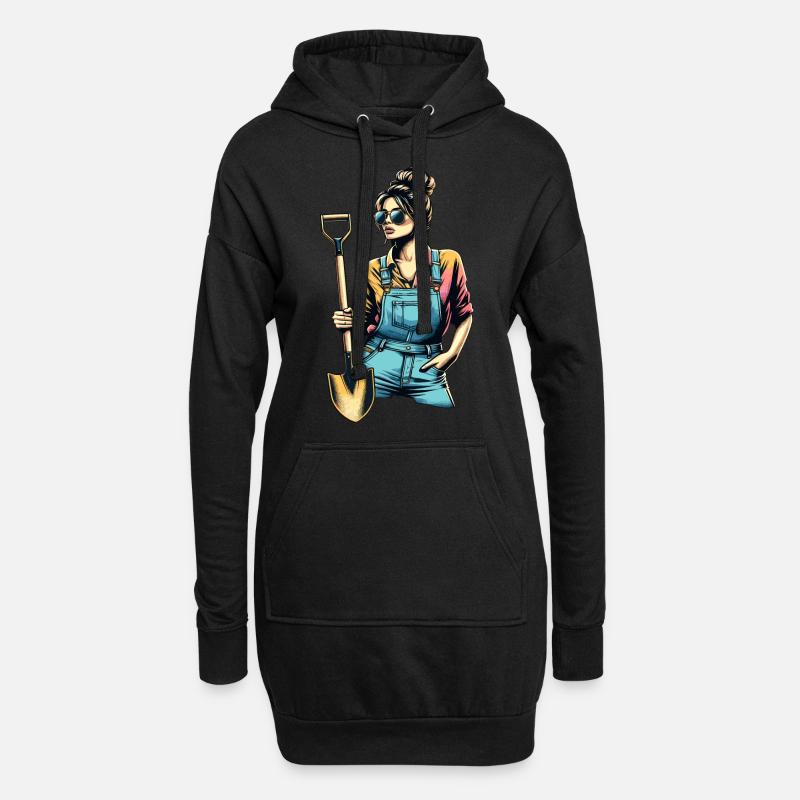 Garten Geschenk Gärtnerin Geburtstag Geschenk - Hoodie-Kleid - Schwarz