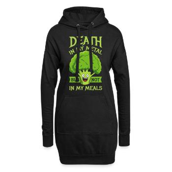 Death in my metal but not in my meals - Vegan - Hoodie-Kleid - Schwarz - Vorne