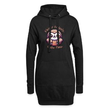 Süßes Faultier Kleiner Faulpelz große Pläne - Hoodie-Kleid - Schwarz - Vorne