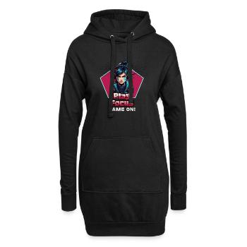Zocker Frau Spiele fokusiert Gaming Girl - Hoodie-Kleid - Schwarz - Vorne