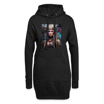 Wikinger Schildmaid Design Valhalla - Hoodie-Kleid - Schwarz - Vorne