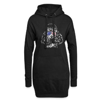 Zwergpudel Pudel Amerika Fahne Hunde Wilsigns - Hoodie-Kleid - Schwarz - Vorne
