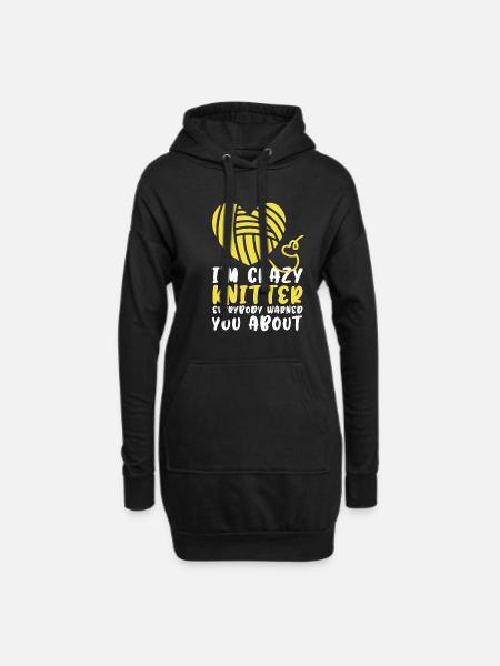 Crazy knitter - Hoodie Dress - black