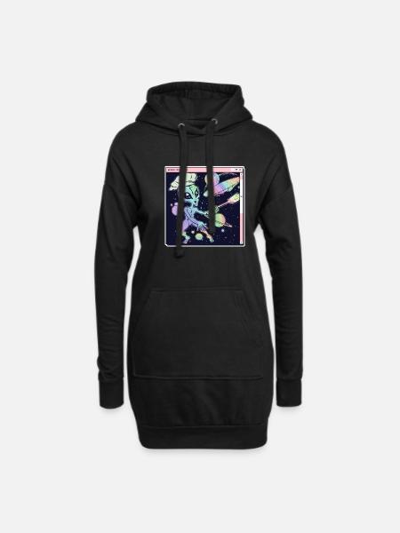 Alien Koch - Hoodie-Kleid - Schwarz