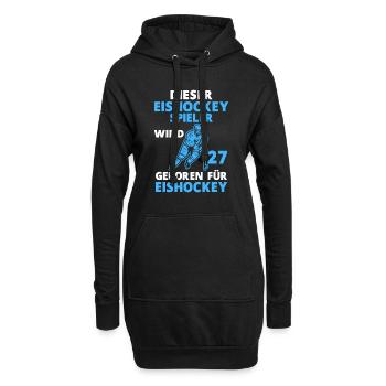 Eishockeyspieler Eishockey 27 Geburtstag Spruch - Hoodie-Kleid - Schwarz - Vorne