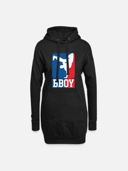 Breakdance B-Boy Streetdance Design Hip Hop Dance - Hoodie-Kleid - Schwarz