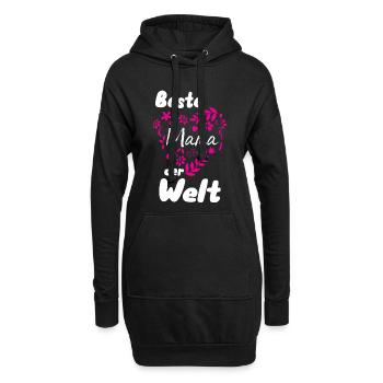 Beste Mama der Welt. Herz - Hoodie-Kleid - Schwarz - Vorne