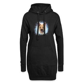 Chinook, hund, graffiti,pink,malerei,blau - Hoodie-Kleid - Schwarz - Vorne
