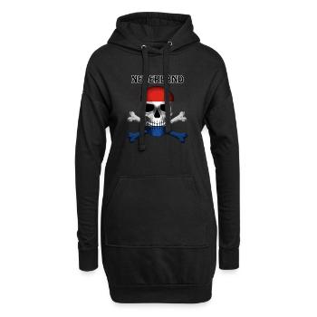 Crâne Jolly Roger Pirate Flag Nederland R6Z - Sweat-shirt à capuche long Femme - noir - Devant