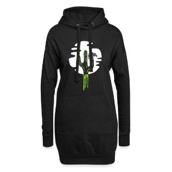 Kaktus und Geier unter dem Mond - Hoodie-Kleid - Schwarz - Vorne